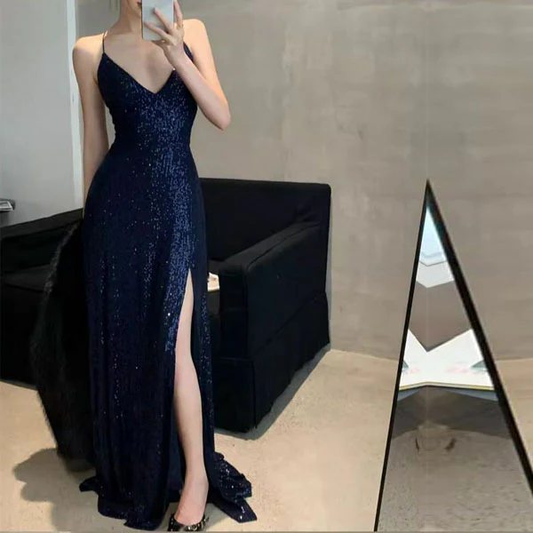 Lora Sparkle Lace Back Evening Dress - Image 5