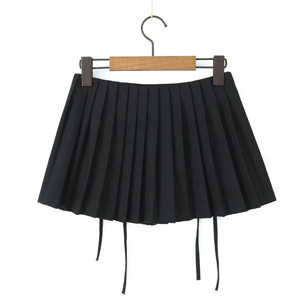 Loraine Pleated Zip Front Mini Skirt - Image 13