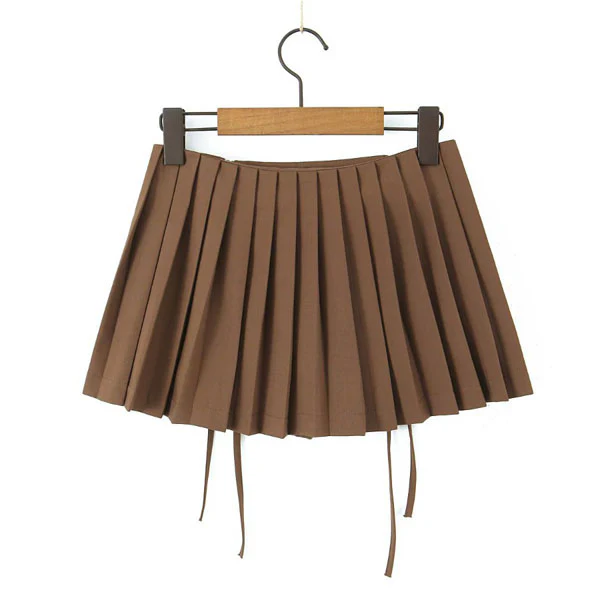 Loraine Pleated Zip Front Mini Skirt - Image 5