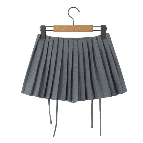 Loraine Pleated Zip Front Mini Skirt - Image 8