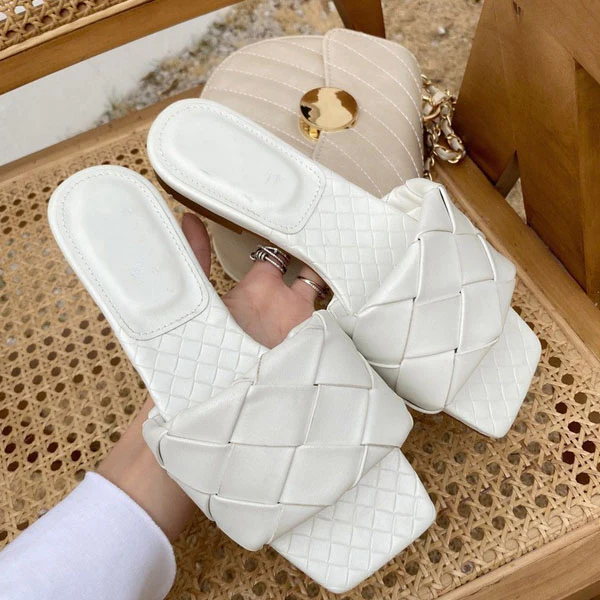 Loran Quilt Square Toe Slide Sandals - Image 11