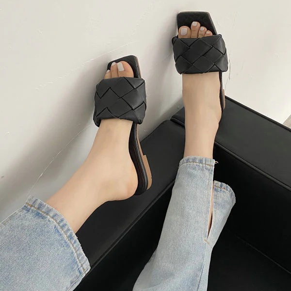 Loran Quilt Square Toe Slide Sandals - Image 4