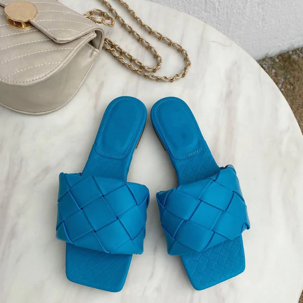 Loran Quilt Square Toe Slide Sandals - Image 5