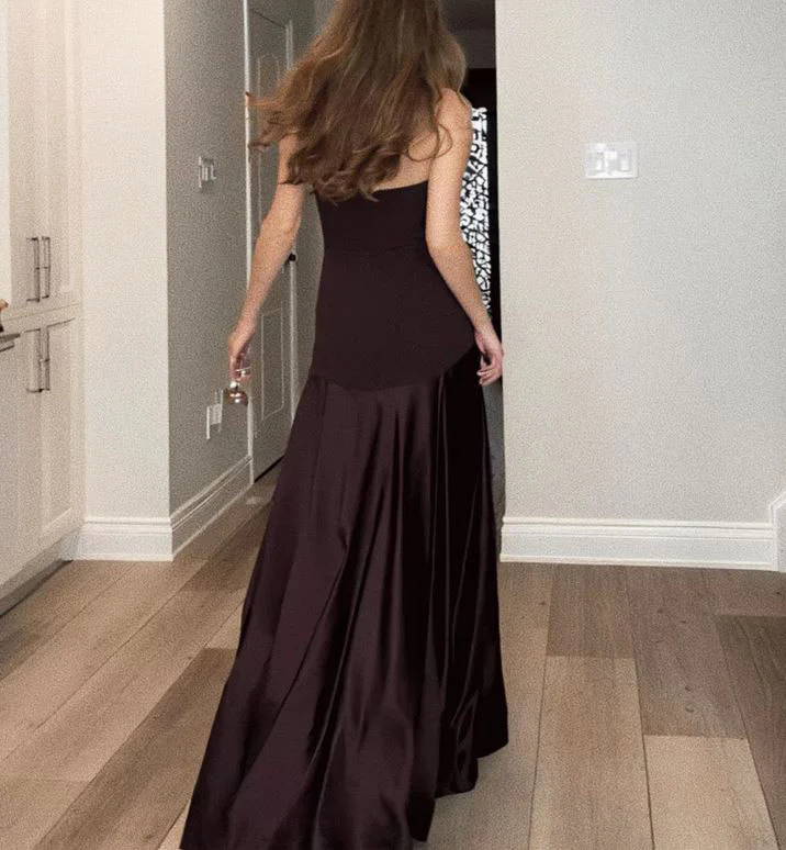Loren Elegant Strapless Satin Evening Dress - Image 2