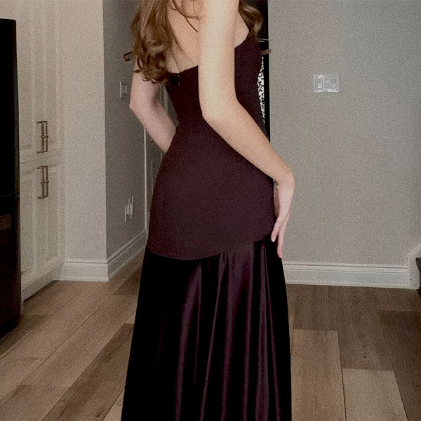 Loren Elegant Strapless Satin Evening Dress - Image 4