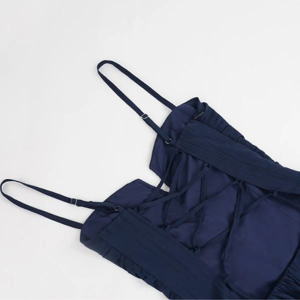 Lyra Elegant Backless Navy Maxi Dress - Image 10
