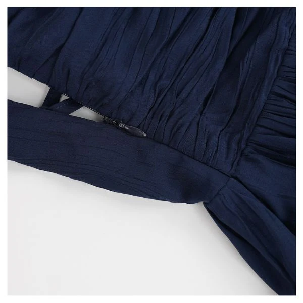 Lyra Elegant Backless Navy Maxi Dress - Image 11