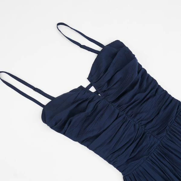 Lyra Elegant Backless Navy Maxi Dress - Image 9
