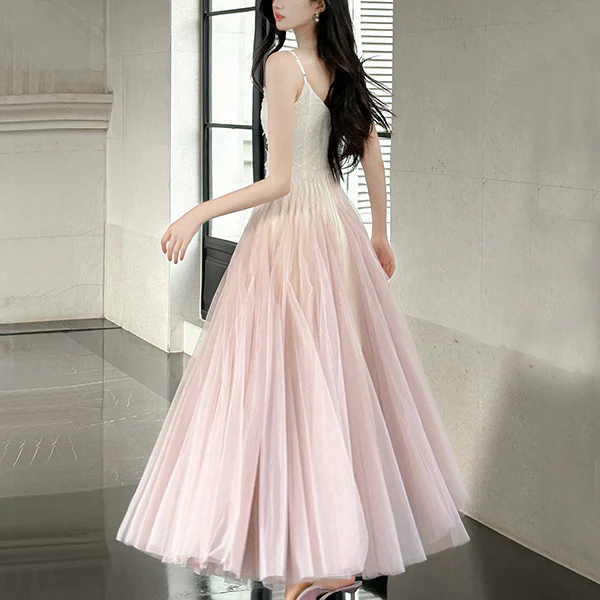 Lyra Romantic Lace Embellishment Tulle Evening Dress - Image 7