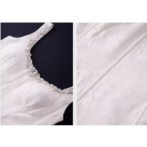 Mabelline Ivory Crystal-Embellished Jacquard Evening Dress - Image 11