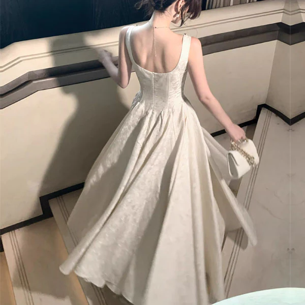 Mabelline Ivory Crystal-Embellished Jacquard Evening Dress - Image 2