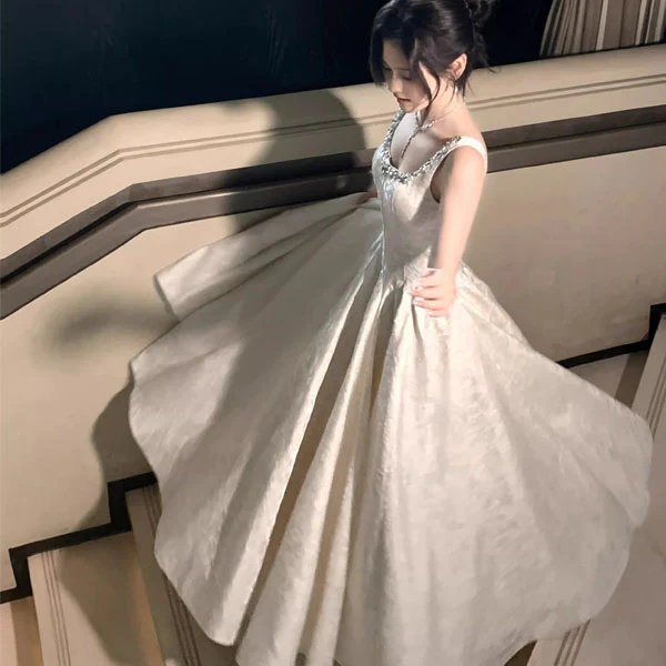 Mabelline Ivory Crystal-Embellished Jacquard Evening Dress - Image 5