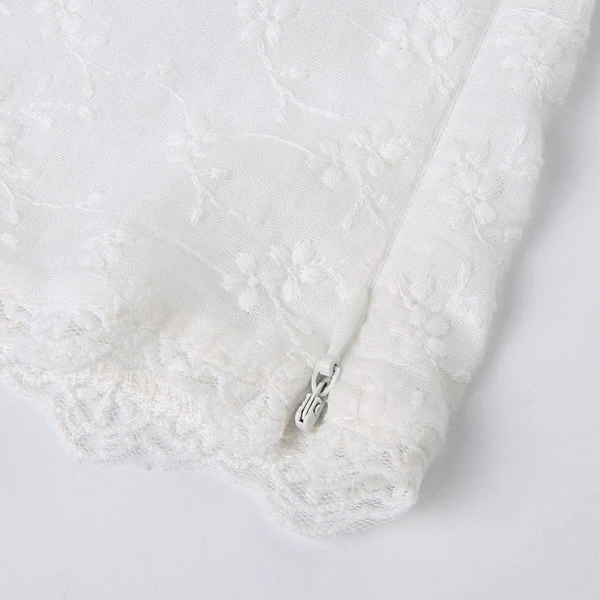Maddie White Lace Embroidery Sleeveless Top - Image 7
