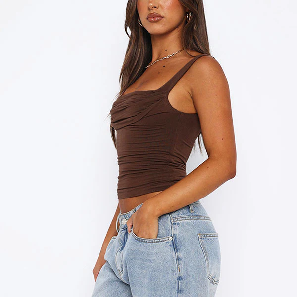 Madeline Ruched Front Tank Strap Top - Image 15