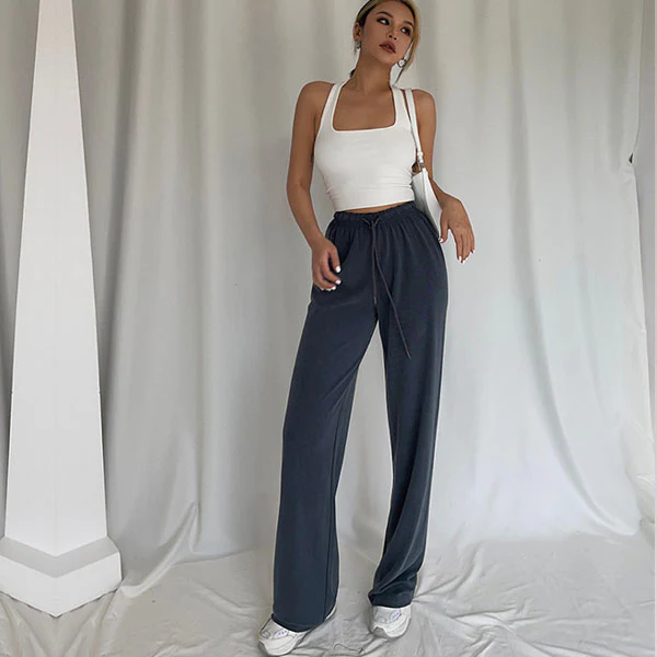 Madison Halter Ribbed Crop Tank Top - Image 4