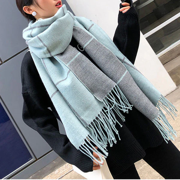 Maggie Plaid Tassel Shawl - Image 10