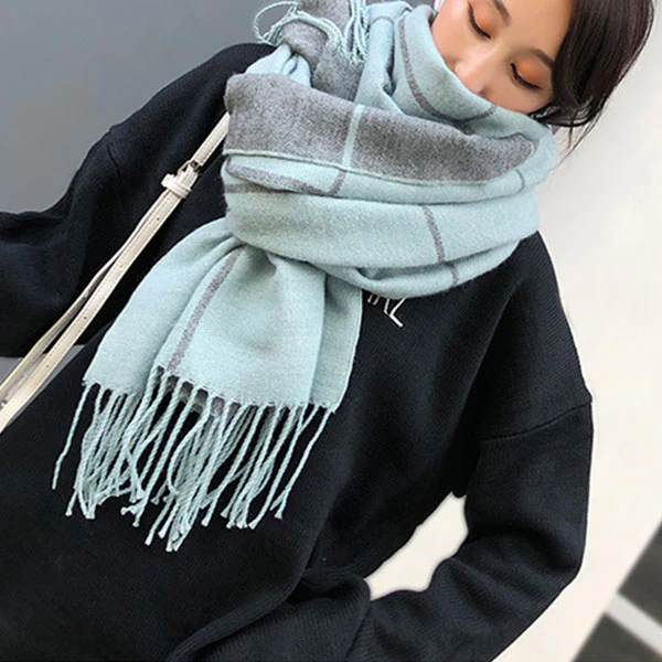 Maggie Plaid Tassel Shawl - Image 11