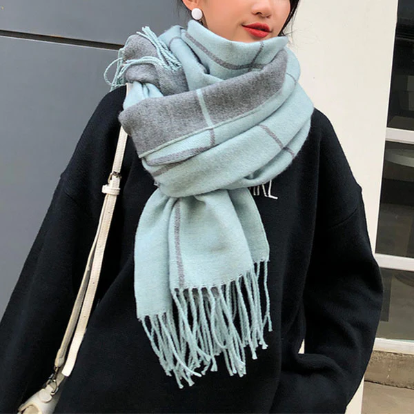 Maggie Plaid Tassel Shawl - Image 12