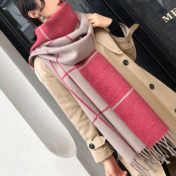 Maggie Plaid Tassel Shawl - Image 16
