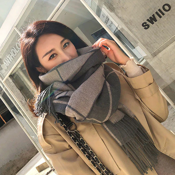 Maggie Plaid Tassel Shawl - Image 4