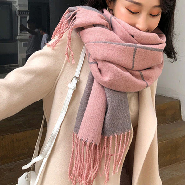 Maggie Plaid Tassel Shawl - Image 8