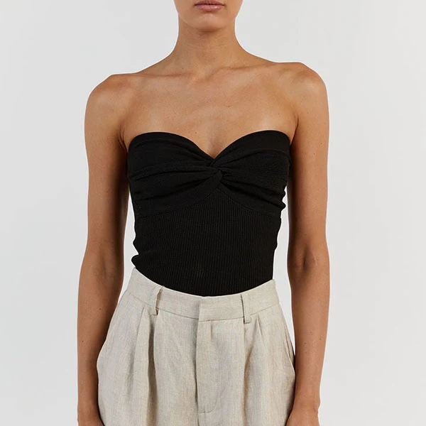 Maggie Twist Front Knit Tube Top - Image 11