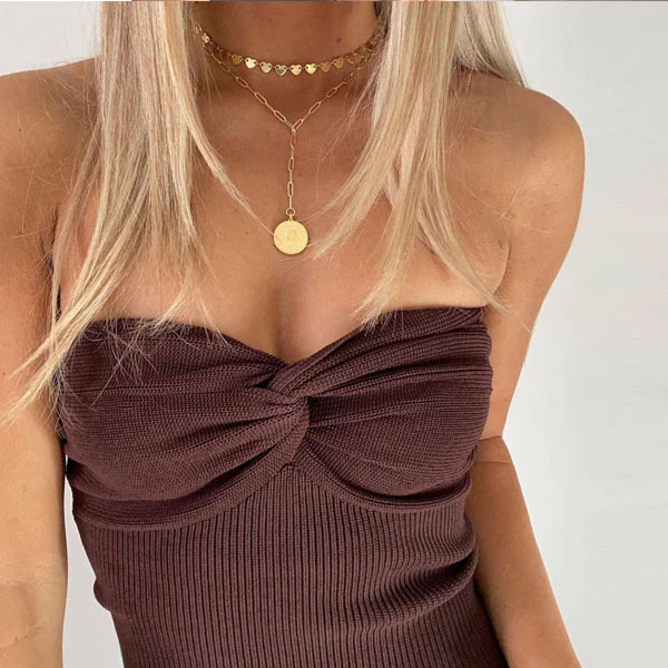 Maggie Twist Front Knit Tube Top - Image 5