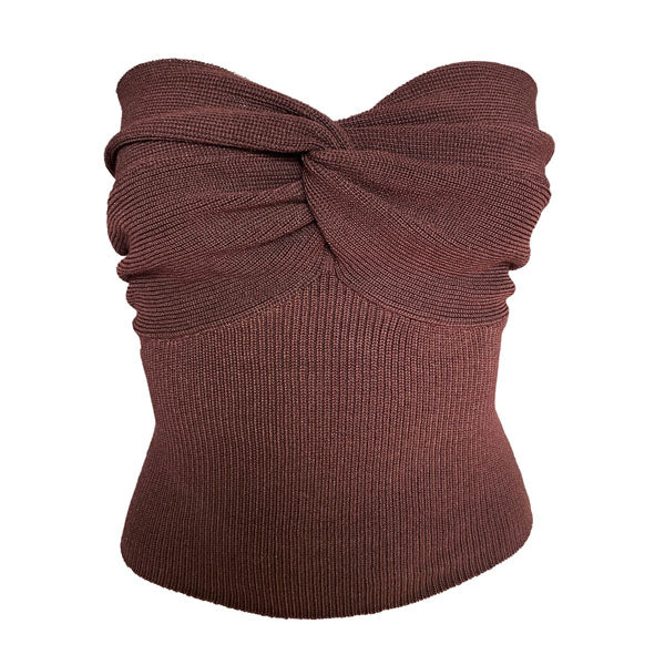 Maggie Twist Front Knit Tube Top - Image 6