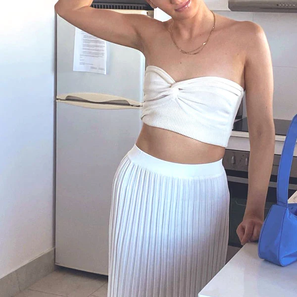 Maggie Twist Front Knit Tube Top - Image 9