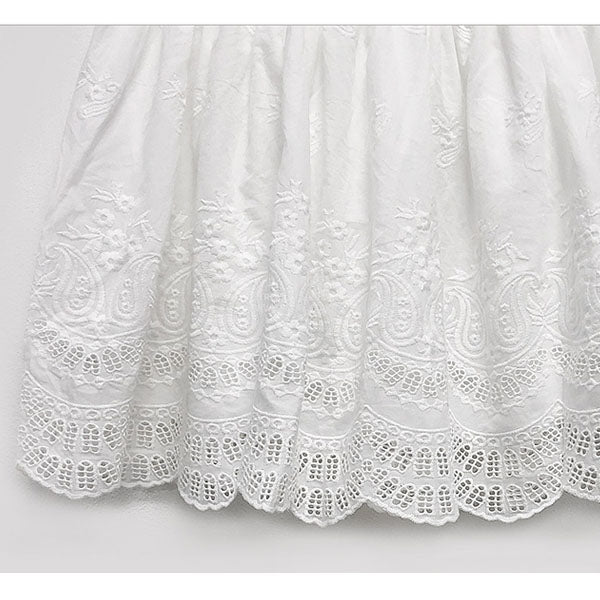 Mandy White Embroidered Print Mini Skirt - Image 5