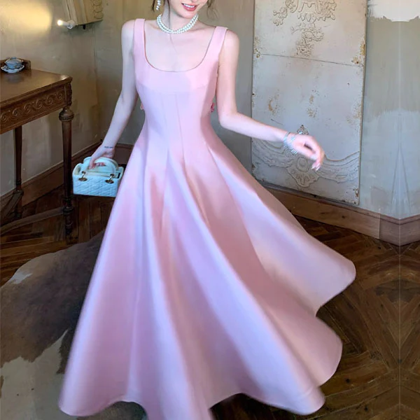 Maribelle Vintage-Inspired Blush Pink Princess A-Line Dress