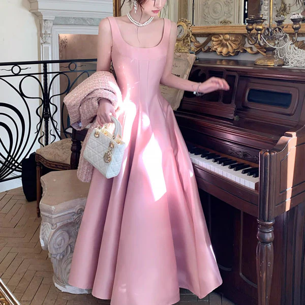 Maribelle Vintage-Inspired Blush Pink Princess A-Line Dress - Image 4
