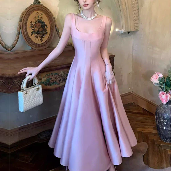 Maribelle Vintage-Inspired Blush Pink Princess A-Line Dress - Image 5