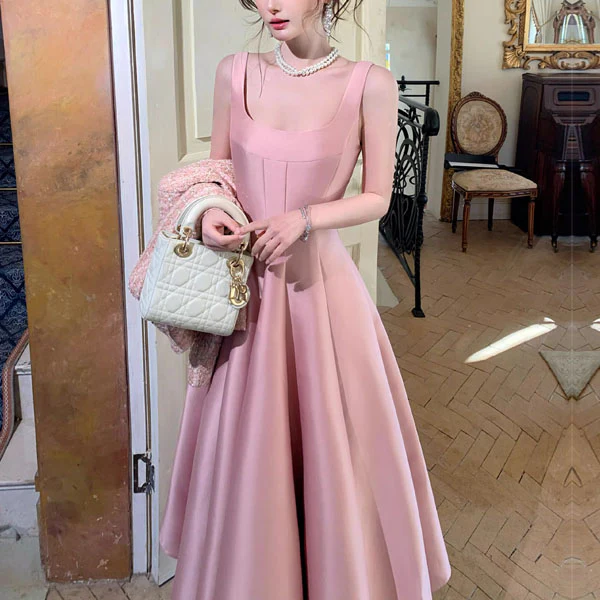 Maribelle Vintage-Inspired Blush Pink Princess A-Line Dress - Image 6