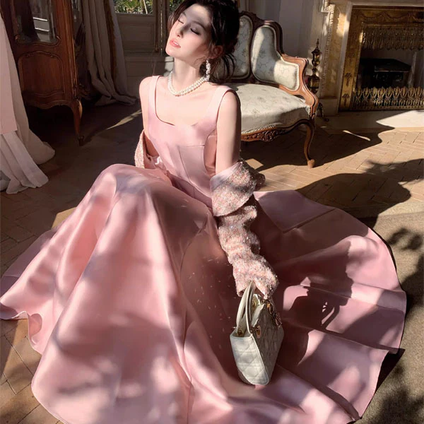 Maribelle Vintage-Inspired Blush Pink Princess A-Line Dress - Image 7