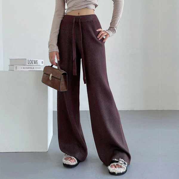 Marissa Ribbed Knit Wide Leg Pants - Image 12