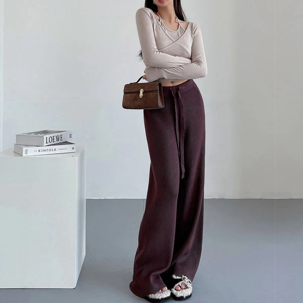 Marissa Ribbed Knit Wide Leg Pants - Image 13