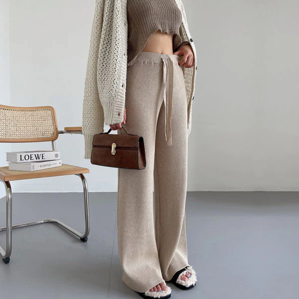Marissa Ribbed Knit Wide Leg Pants - Image 3