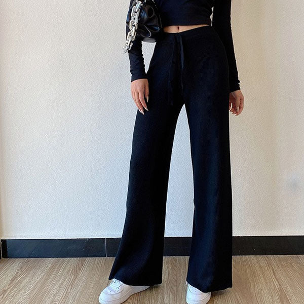 Marissa Ribbed Knit Wide Leg Pants - Image 7