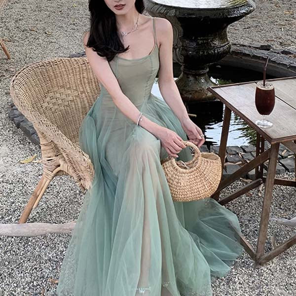 Marissa Tulle Mint Mesh Princess Dress - Image 2