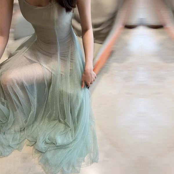 Marissa Tulle Mint Mesh Princess Dress - Image 4