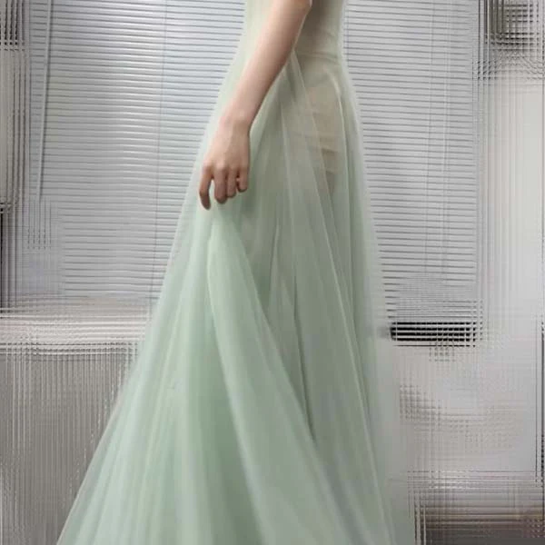 Marissa Tulle Mint Mesh Princess Dress - Image 6