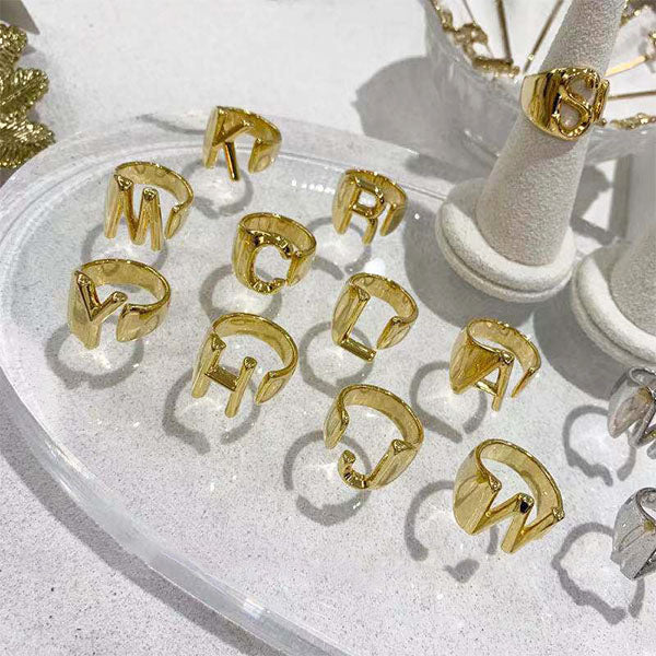 Melina Minimalist Name Initial Ring - Image 10