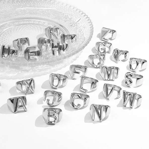 Melina Minimalist Name Initial Ring - Image 11