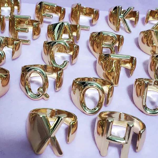 Melina Minimalist Name Initial Ring - Image 8