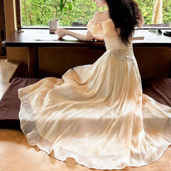 Melinda Off Shoulder Blush Ruffle Maxi Dress - Image 5