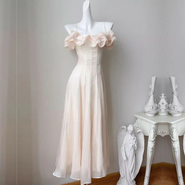 Melinda Off Shoulder Blush Ruffle Maxi Dress - Image 7