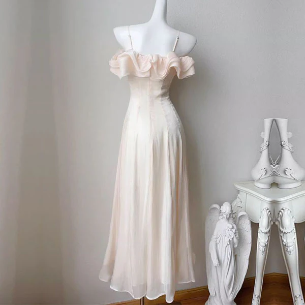 Melinda Off Shoulder Blush Ruffle Maxi Dress - Image 8