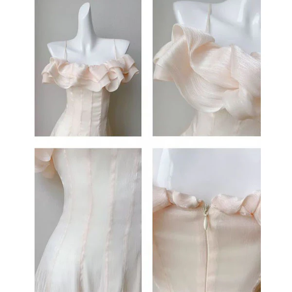 Melinda Off Shoulder Blush Ruffle Maxi Dress - Image 9