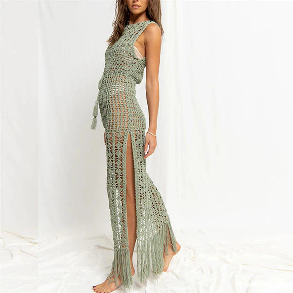 Melodie Sleeveless Crochet Maxi Swim Cover Up - Image 3